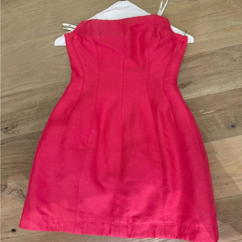 Aje Baret Strapless Mini Dress – Hot Pink – Size 6 (US 2) - Picture 4 of 4